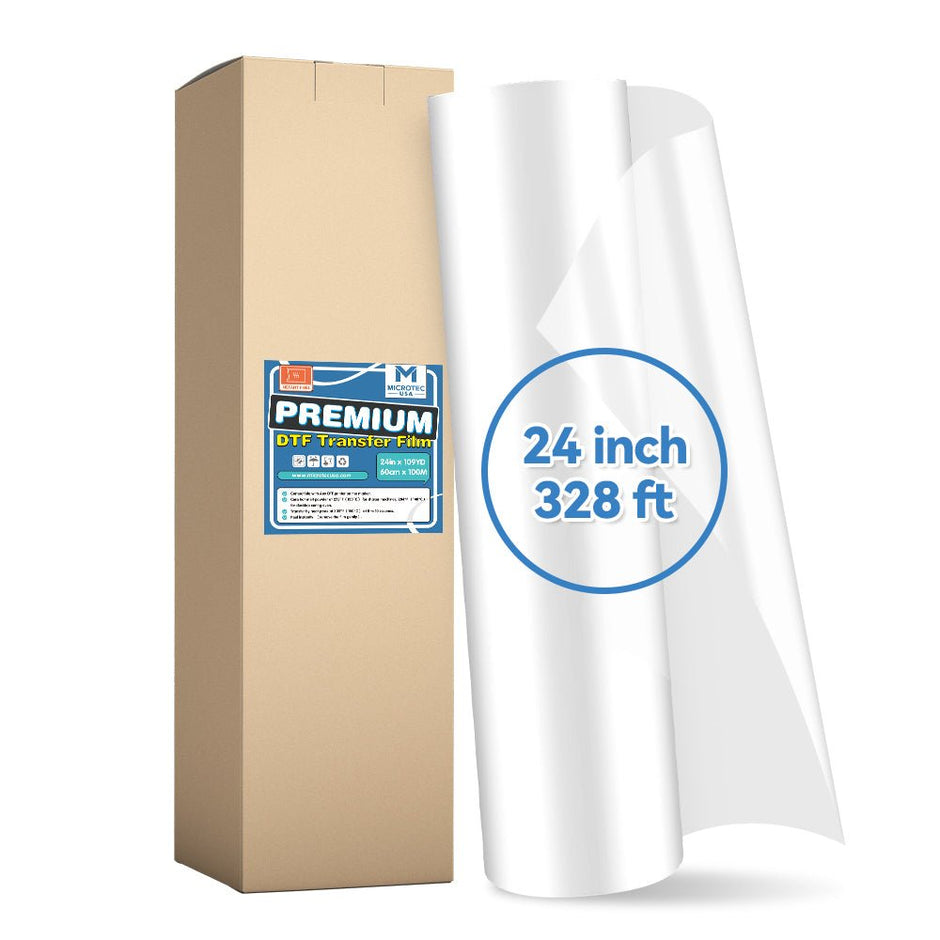 24in x 328ft DTF Transfer Film Roll - Instant Peel - 3s Fast Press - MicroTec USA - MICROTEC USA - 50032004