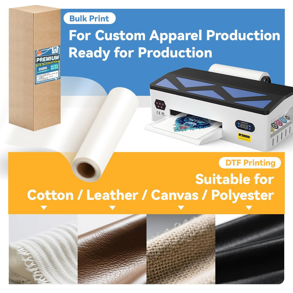 24in x 328ft DTF Transfer Film Roll - Instant Peel - 3s Fast Press - MicroTec USA - MICROTEC USA - 50032004