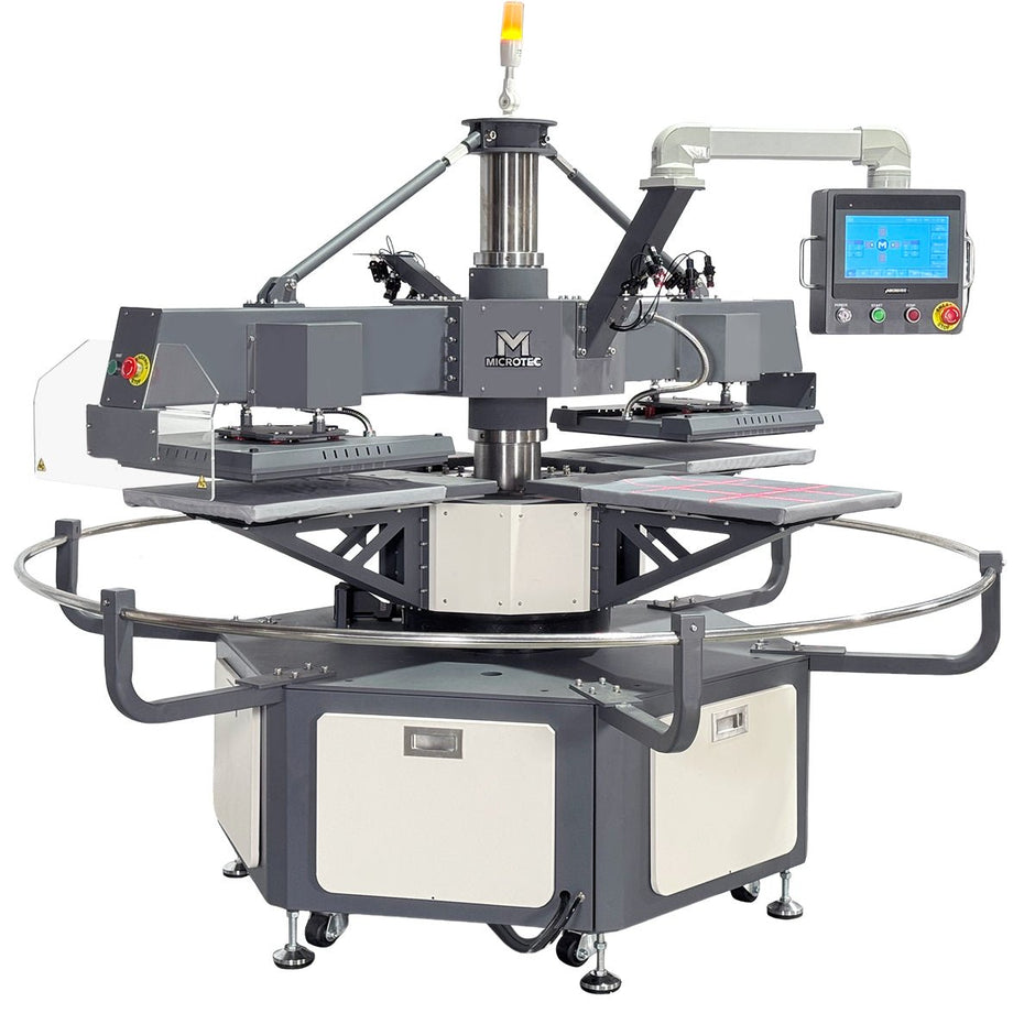 APEX X4 - 2 Heat Plate 4 Station 16” x 20” Fully Automatic Rotary Heat Press - MicroTec USA - MICROTEC USA - X4