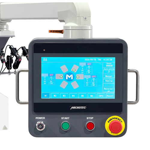 APEX X6 - 3 Heat Plate 6 Station 16” x 20” Fully Automatic Rotary Heat Press - MicroTec USA - MICROTEC USA - X6