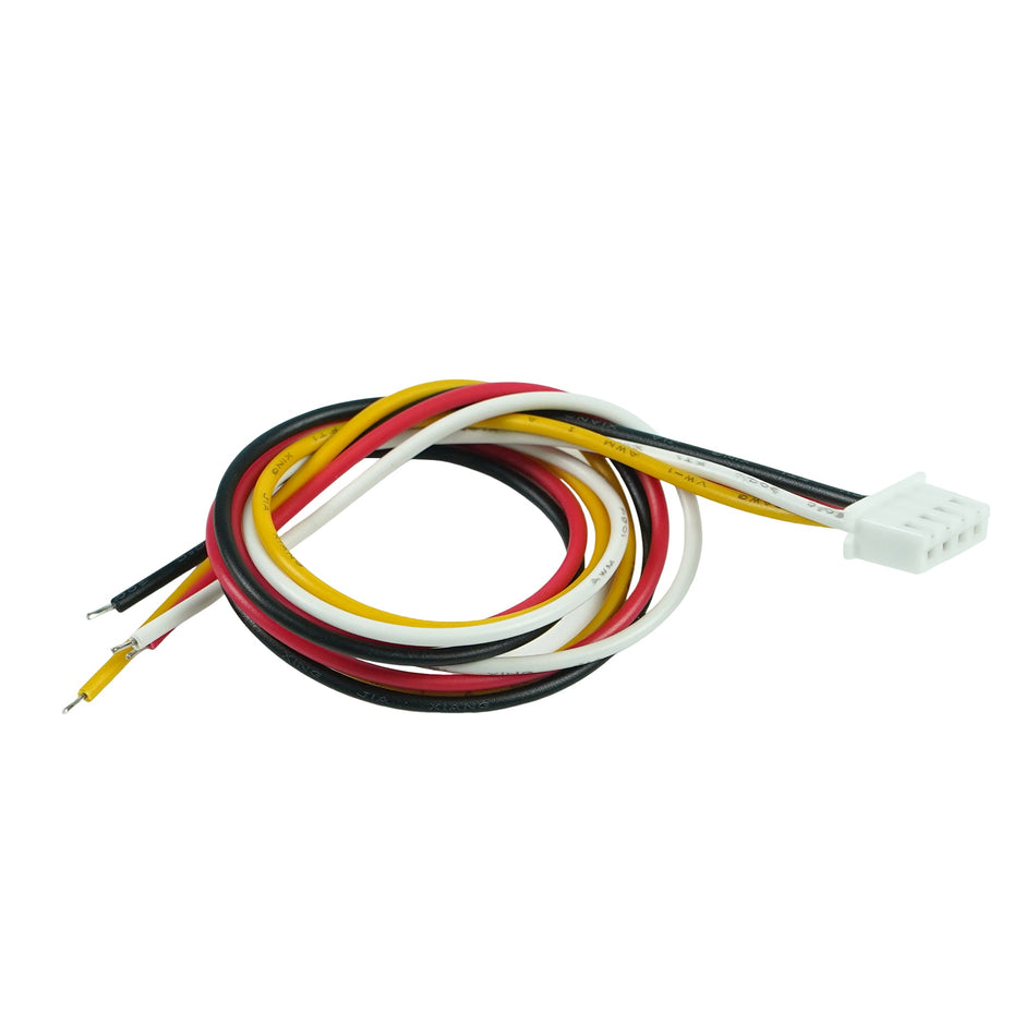 Flat Cable, Pressure Connection Wire, XH2.54 Terminal Wire 4P22AWG, Length 11.81", Color Sequence from Left to Right: Red, Black, Yellow, White - MicroTec USA - MICROTEC USA - 10220022