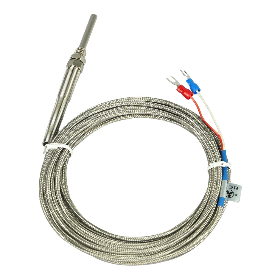 Thermocouple, PT100 Sensor, Cable Length 196.85", High-Temperature Resistant Braided Wire - MicroTec USA - MICROTEC USA - 10030010