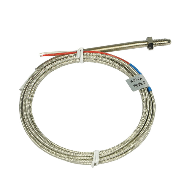 Thermocouple, Type K, 7 Wire Cores, Non-Grounded 1/4 Thread, 118.11" , No Clamped Terminals, Transparent Tube Sleeved on Wiring Port - MicroTec USA - MICROTEC USA - 10030017