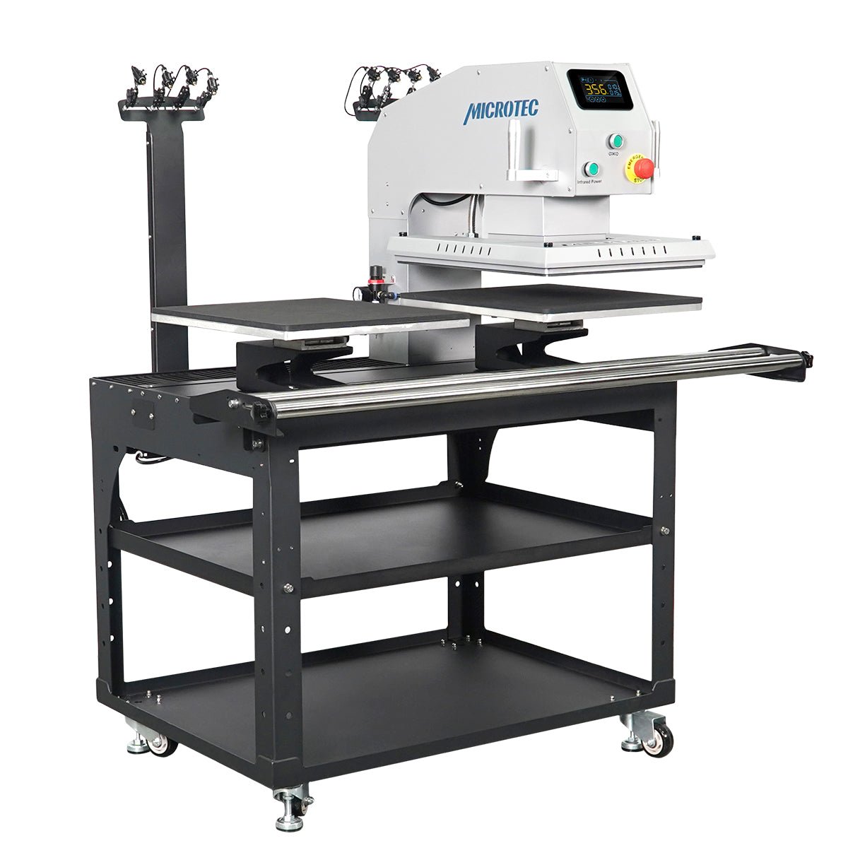 TITAN 16” x 20” Semi-Auto Dual Station Pneumatic Heat Press with Laser Alignment With Stand - MicroTec USA - MICROTEC USA - T1620-APL2-D