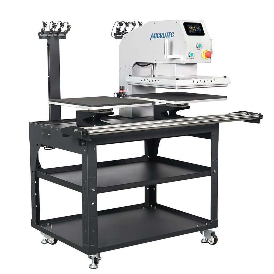 TITAN 16” x 20” Semi-Auto Dual Station Pneumatic Heat Press with Laser Alignment With Stand - MicroTec USA - MICROTEC USA - T1620-APL2-D