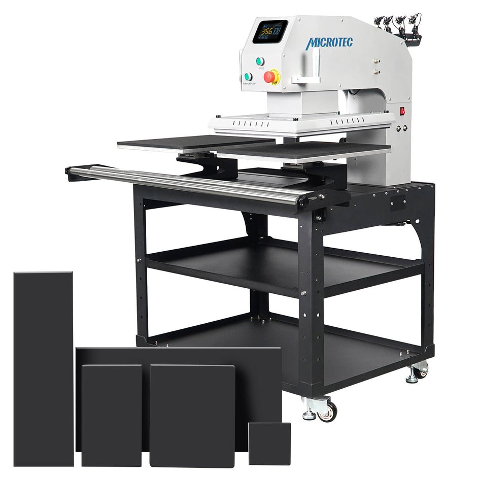 TITAN 16” x 20” Semi-Auto Dual Station Pneumatic Heat Press with Laser Alignment With Stand - MicroTec USA - MICROTEC USA - T1620-APL2-D