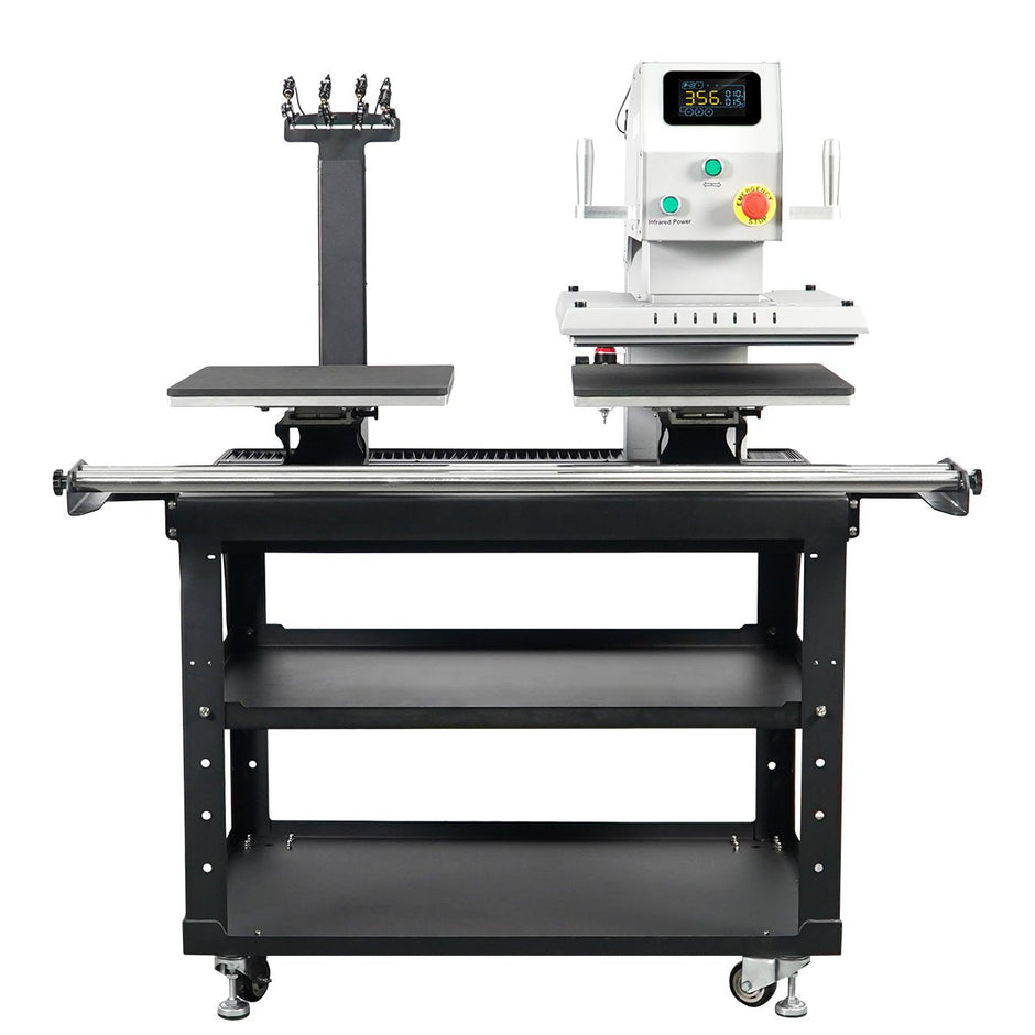 TITAN 16” x 20” Semi-Auto Dual Station Pneumatic Heat Press with Laser Alignment With Stand - MicroTec USA - MICROTEC USA - T1620-APL2-D