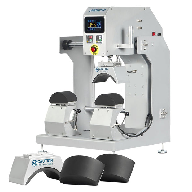 TITAN Double Station Dual Heat Pneumatic Cap & Label Combo Heat Press - MicroTec USA - MICROTEC USA - TCAP-AP2-Combo
