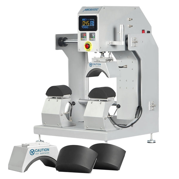 TITAN Double Station Dual Heat Pneumatic Cap & Label Combo Heat Press - MicroTec USA - MICROTEC USA - TCAP-AP2-Combo