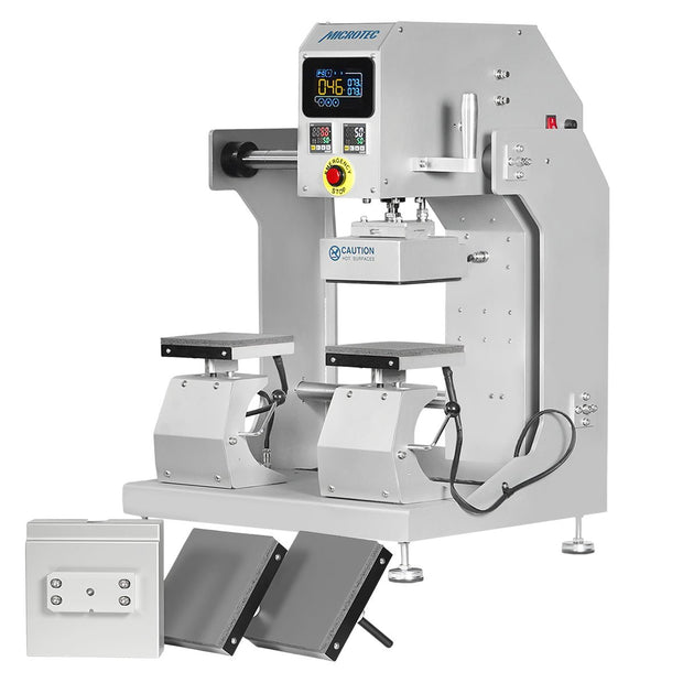 TITAN Double Station Dual Heat Pneumatic Cap & Label Combo Heat Press - MicroTec USA - MICROTEC USA - TCAP-AP2-Combo