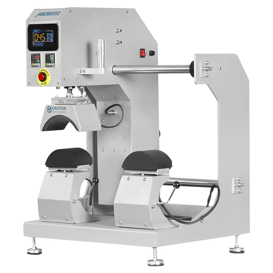 TITAN Double Station Dual Heat Pneumatic Dual Heat Cap & Label Combo Heat Press - MicroTec USA - MICROTEC USA - TCAP-PL2-Combo