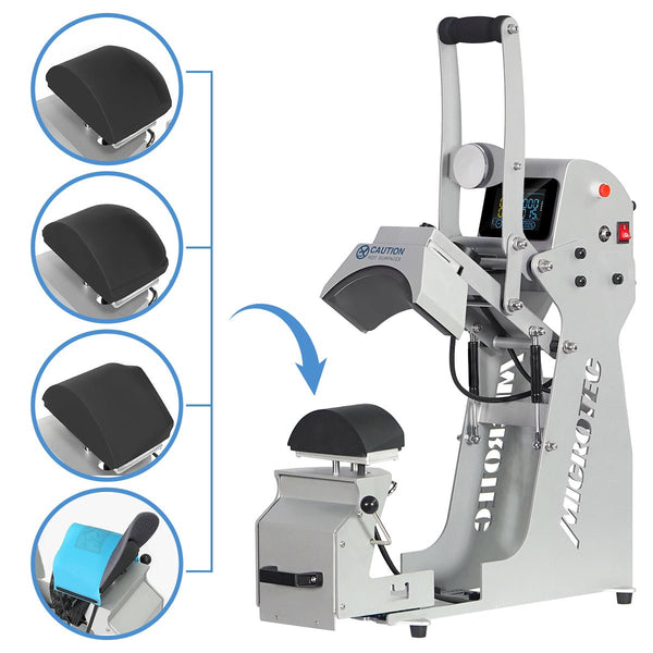 Titan Dual Heat Slide Out Cap Press Includes 4 Interchangeable Silicon Cap Pads - MicroTec USA - MICROTEC USA - TCAP-S-Combo