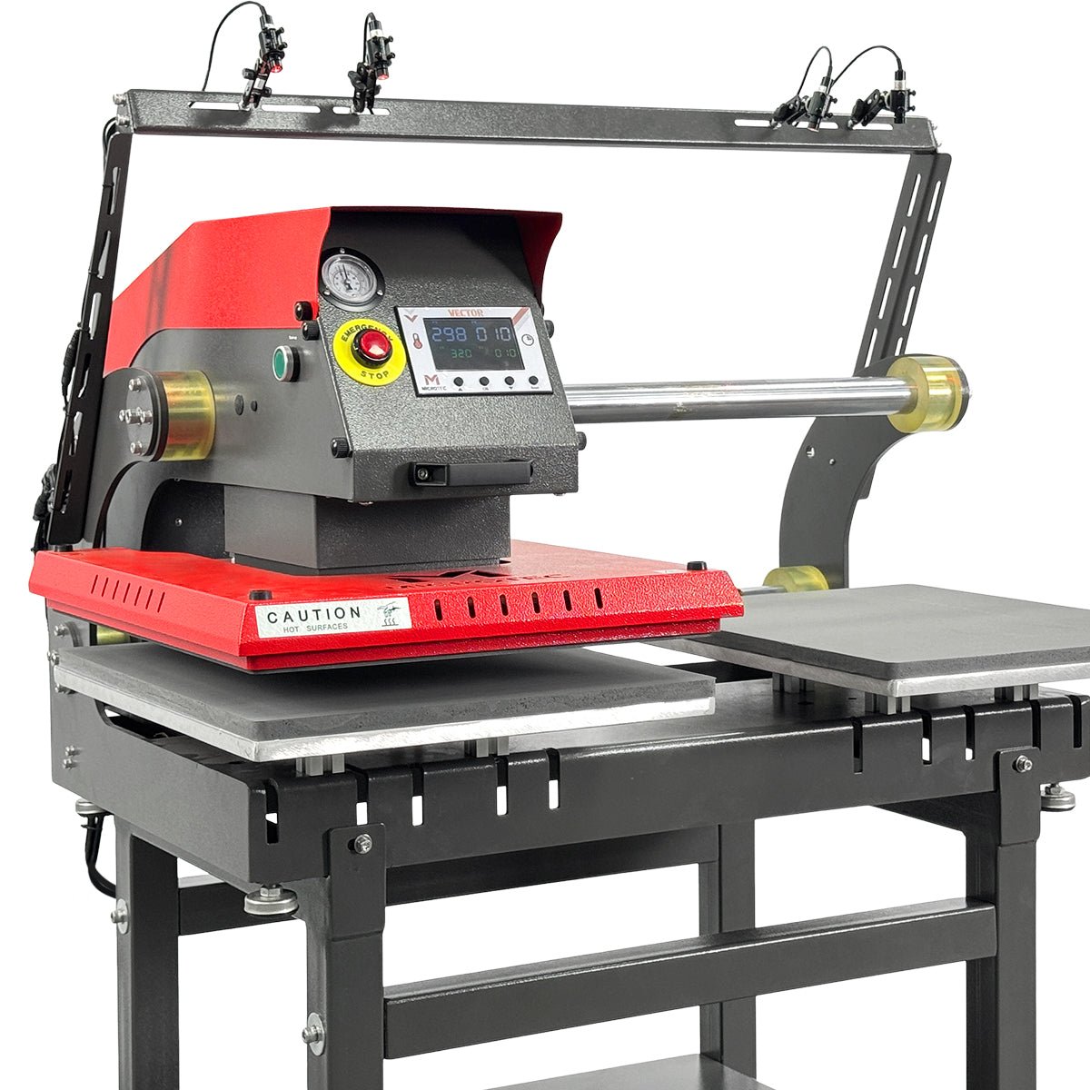VECTOR 16” x 20” Dual Station Pneumatic Heat Press with Integrated Stand & Laser Alignment - MicroTec USA - MICROTEC USA - V1620-APL2